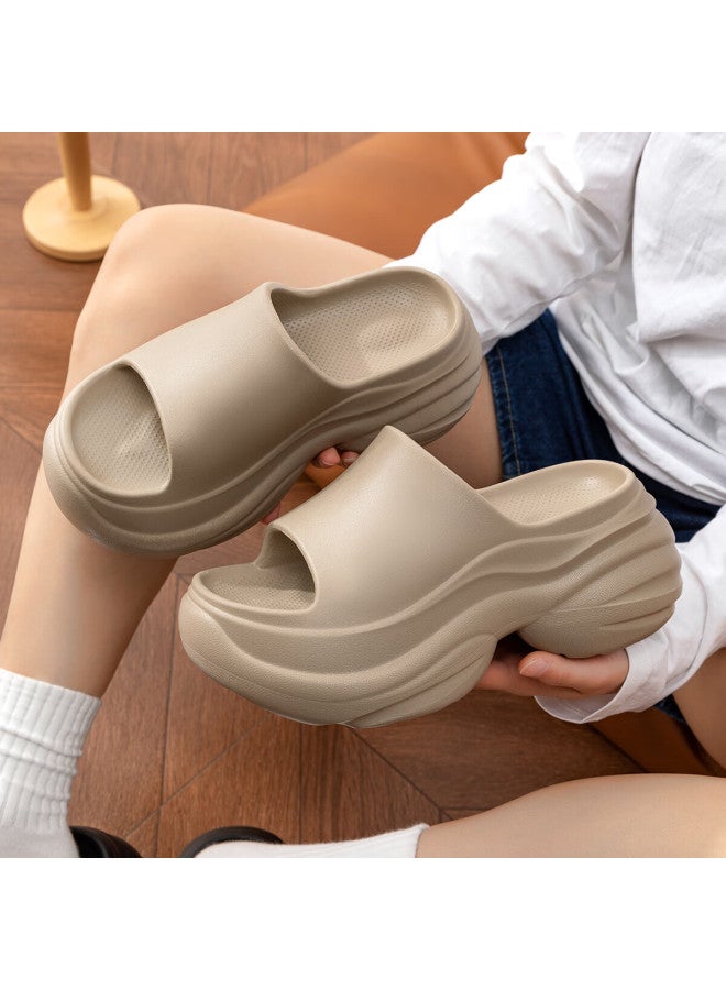Tzldn Thick-soled Heightening Heel Slippers For Women, Outdoor Wear, New Summer Style, High Aesthetic Eva Squishy Feeling Ladies Sandals - Image 3