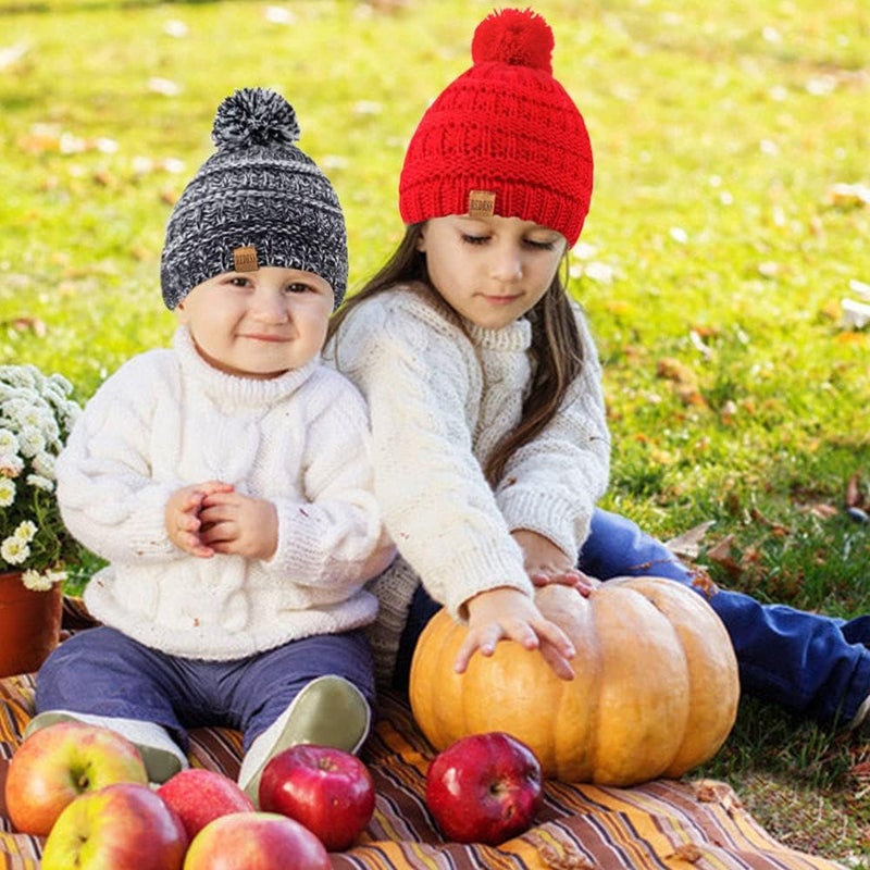 REDESS Baby Kids Winter Warm Hats, Infant Toddler Children Pom Pom Beanie Knit Cap Girls Boys - Image 5