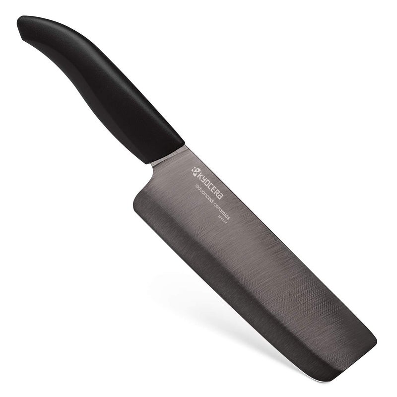 Kyocera Revolution Series 6-Inch Nakiri Vegetable Cleaver, Black Blade - Image 1