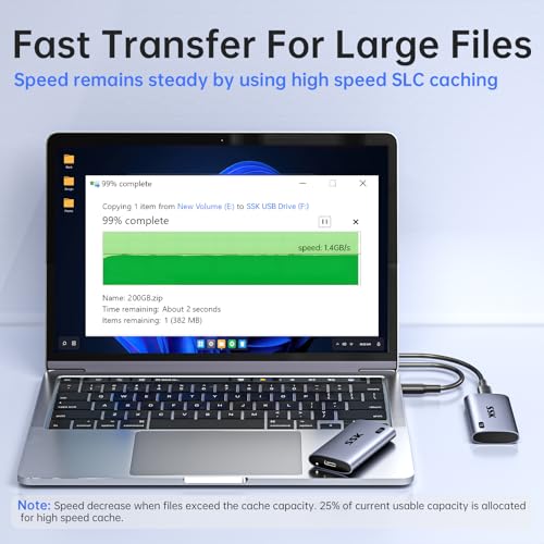 SSK Portable SSD 2TB, up to 2000MB/s External Solid State Drives, USB 3.2 Gen2X2 NVMe SSD External Hard Drive, Ultra Low Power for iPhone 15/ MacBook/Pro/OTG Phone/Laptops - Image 4