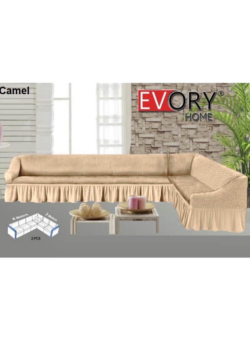 EVORY HOME Sofa Cover 2-Pieces 4m and 3m Super Stretchable Anti-Wrinkle Slip Flexible Resistant 