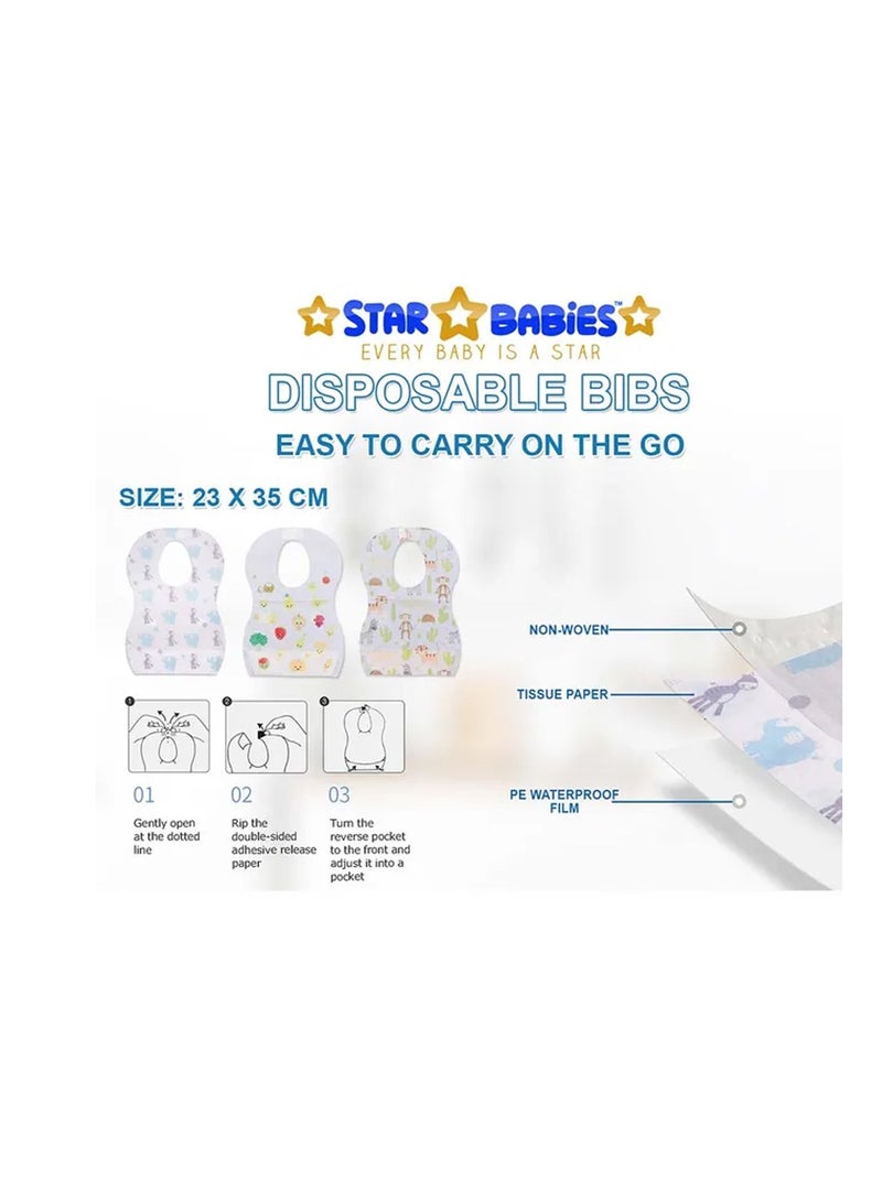 Star Babies - Disposable Bibs Pack of 15 - Elephant - Image 3