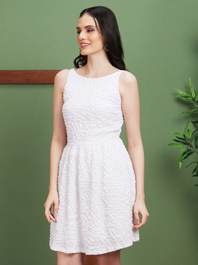 globus Women Self Design A Line Dress