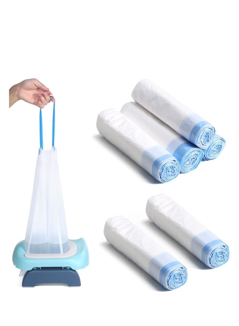 90 Disposable Portable Potty Chair Liners with Drawstring Travel Bags Ideal for Kids and Toddlers Outdoors Blue - Image 1