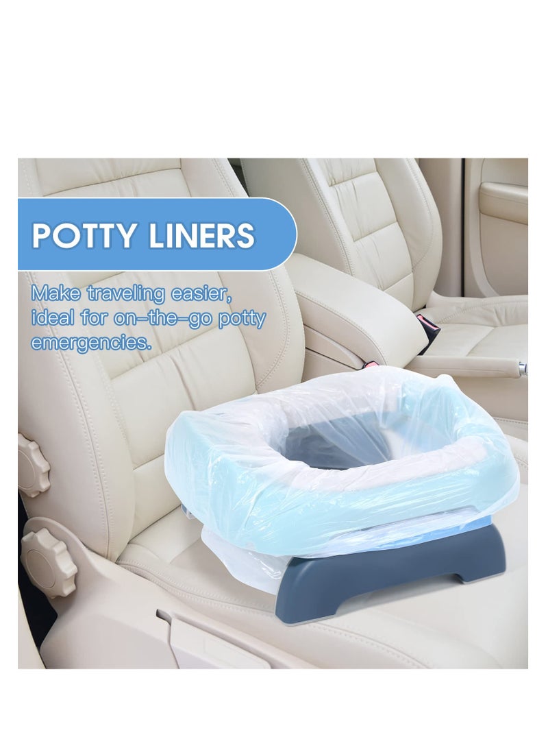 90 Disposable Portable Potty Chair Liners with Drawstring Travel Bags Ideal for Kids and Toddlers Outdoors Blue - Image 2