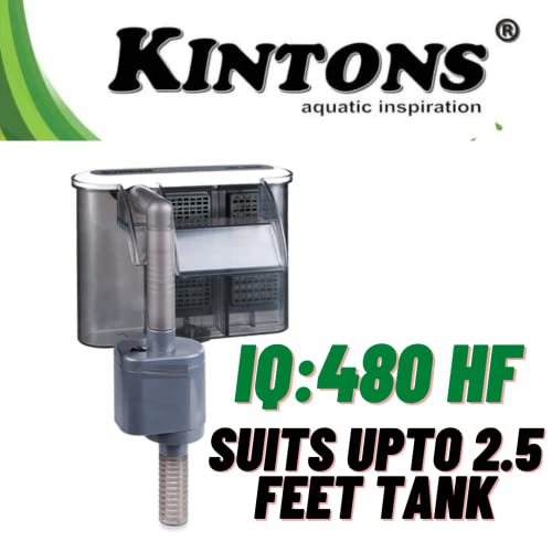 VAYINATO Kintons Aquarium Slim Hanging Filter with Oustide Pump (IQ Series) | Green Series 50% Energy Savings (IQ: 480 HF | 3.5 Watts | 380 L/H) - Image 2
