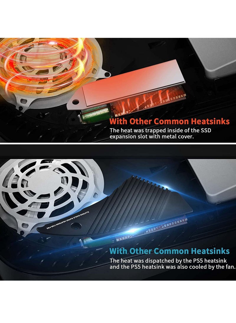 KASTWAVE M.2 Heatsink for PS5, NVMe SSD Aluminum Heatsink with 4 Thermal Pads for Playstation 5 Internal M.2 Gen4 NVME PCIE 4.0 SSD with Graphene and Silicone Thermal Pads - Image 5