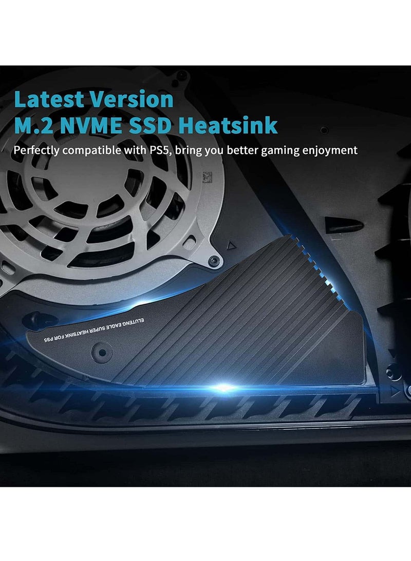 KASTWAVE M.2 Heatsink for PS5, NVMe SSD Aluminum Heatsink with 4 Thermal Pads for Playstation 5 Internal M.2 Gen4 NVME PCIE 4.0 SSD with Graphene and Silicone Thermal Pads - Image 2