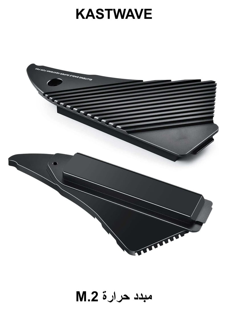 KASTWAVE M.2 Heatsink for PS5, NVMe SSD Aluminum Heatsink with 4 Thermal Pads for Playstation 5 Internal M.2 Gen4 NVME PCIE 4.0 SSD with Graphene and Silicone Thermal Pads - Image 1