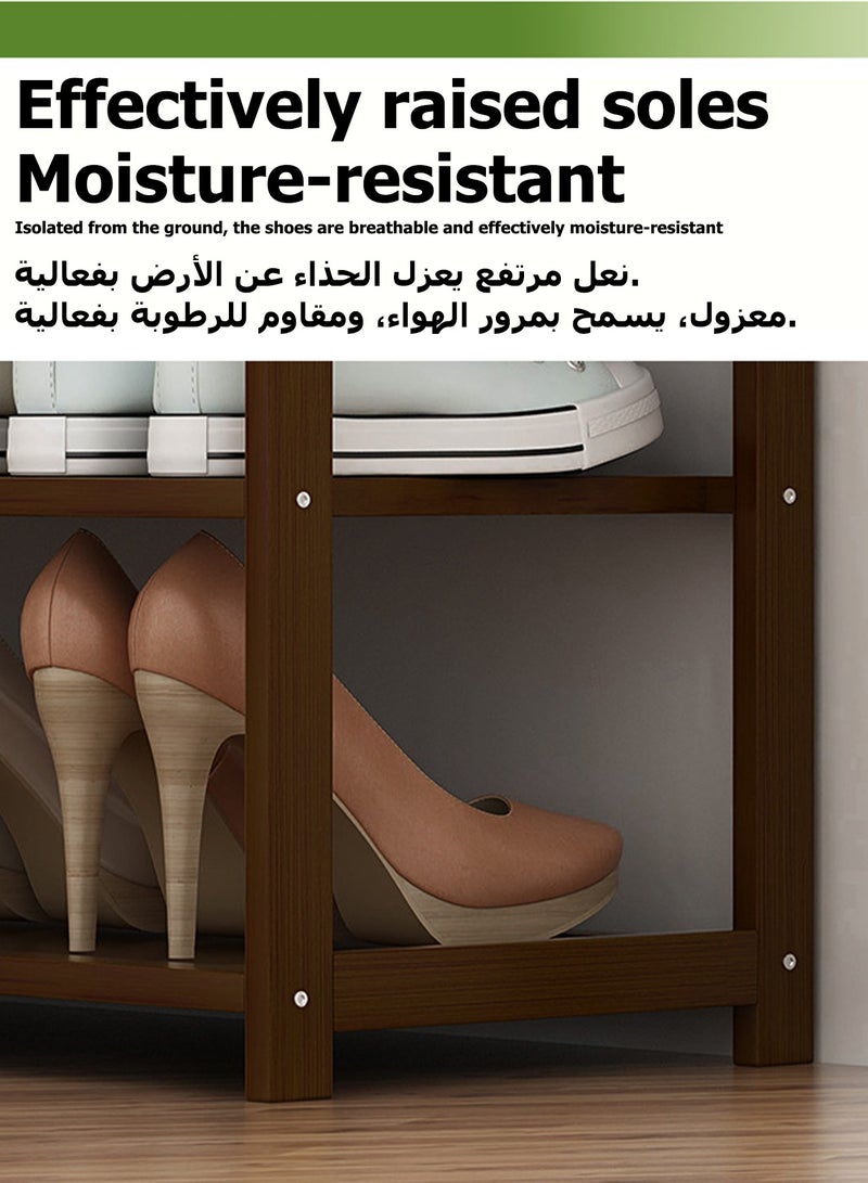 WEMART Shoe Rack,Natural Bamboo Free Standing Shoe Storage 5 Tier Shoe Rack Shelf Storage For Closet Free Standing Wood Shoe Shelf, Storage Organizer For Entryway Small Space Stackable - Image 5