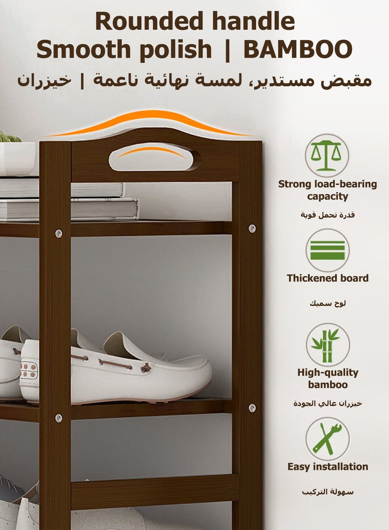 WEMART Shoe Rack,Natural Bamboo Free Standing Shoe Storage 5 Tier Shoe Rack Shelf Storage For Closet Free Standing Wood Shoe Shelf, Storage Organizer For Entryway Small Space Stackable - Image 3