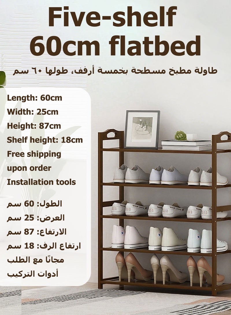 WEMART Shoe Rack,Natural Bamboo Free Standing Shoe Storage 5 Tier Shoe Rack Shelf Storage For Closet Free Standing Wood Shoe Shelf, Storage Organizer For Entryway Small Space Stackable - Image 2