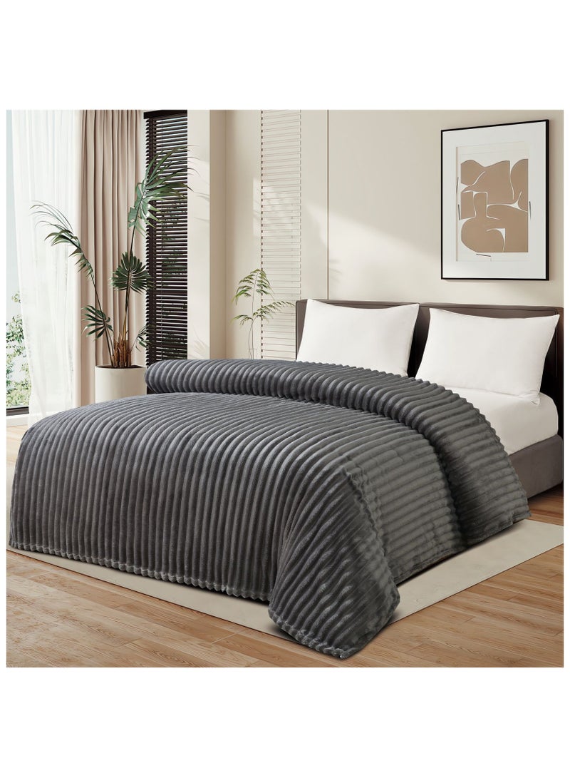 مينجلي بطانية سرير ناعمة الملمس محفر نفرين صيفي 1.5 كليو مقاس كينج 220x200 سم