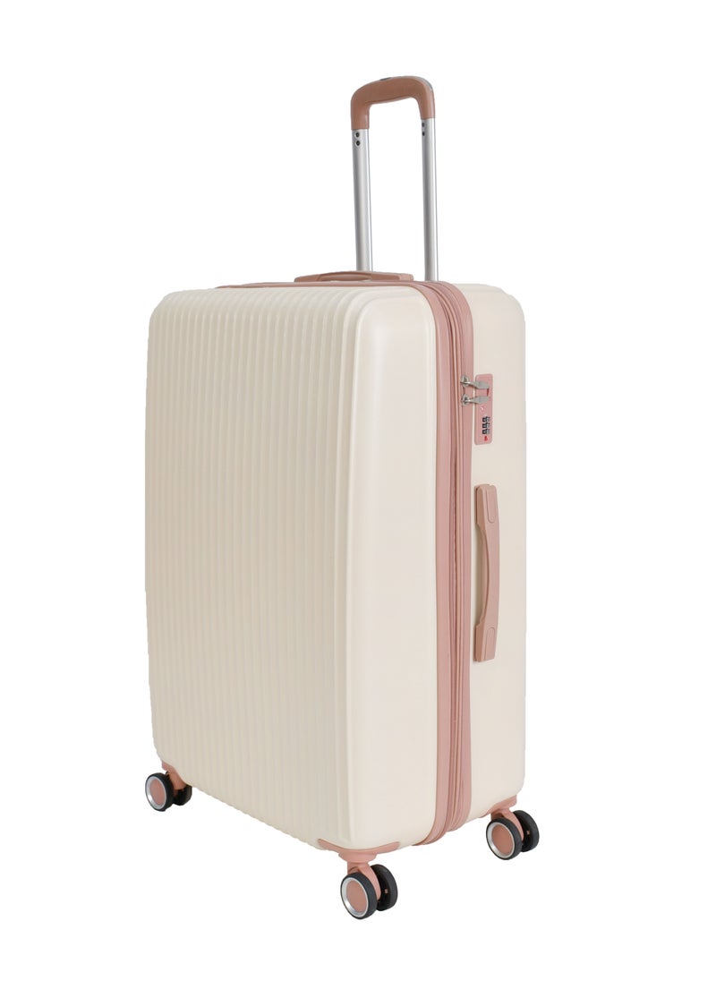 MORANO - Morano Luggage Hard Trolley Travel Bags 4 Pieces Set Sizes 14/20/24/28 Beige with Khaki - Image 1