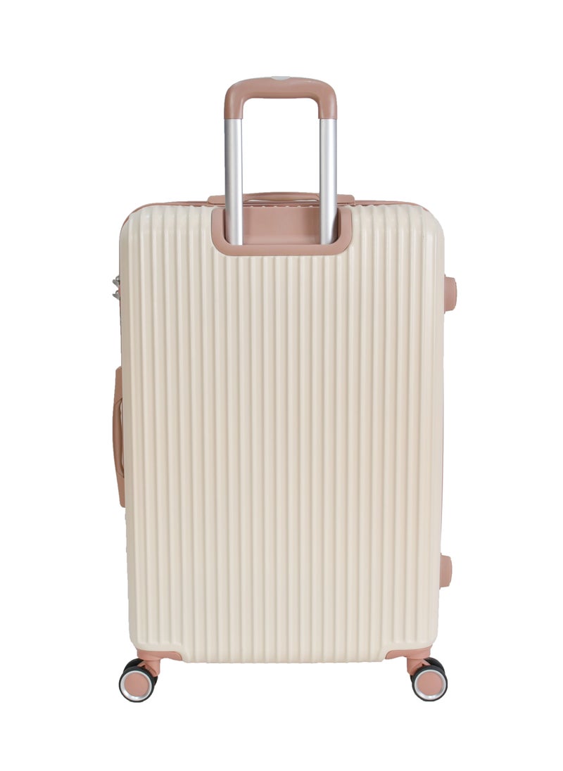 MORANO - Morano Luggage Hard Trolley Travel Bags 4 Pieces Set Sizes 14/20/24/28 Beige with Khaki - Image 1