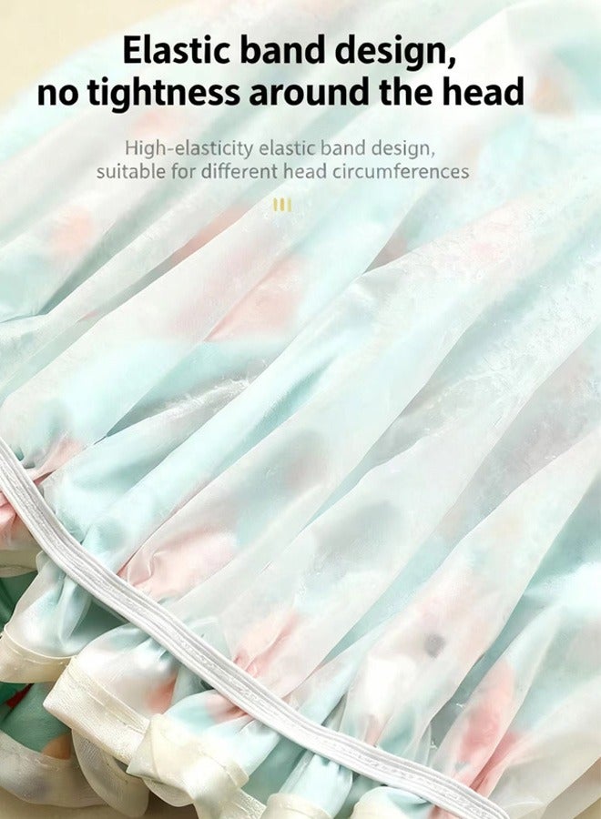 2PCS الأطفال غطاء دش، غطاء دش طبقات مزدوجة مقاومة للماء، الفراولة أرنب نمط غطاء دش، لطيف الأرنب / مرنة الساتين الفرقة غطاء، 9.05 × 9.05 بوصة ناعمة النوم-قابلة لإعادة الاستخدام-غطاء (الوردي الأزرق) - Image 4