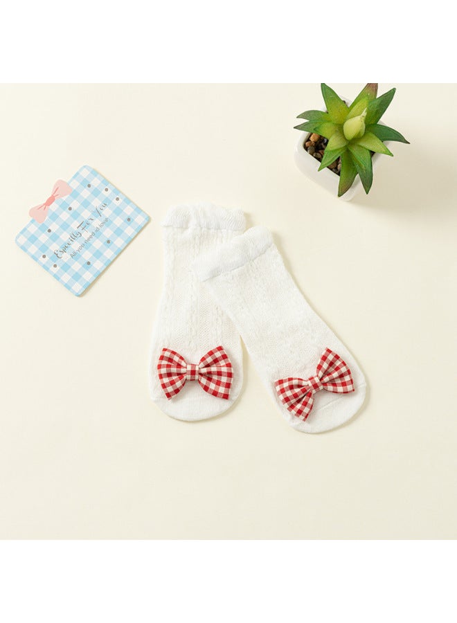 Newborn Baby Socks, Mesh Thin Style, Class A Cotton, Breathable, Non-binding, Mid-tube Toddler Floor Socks 1