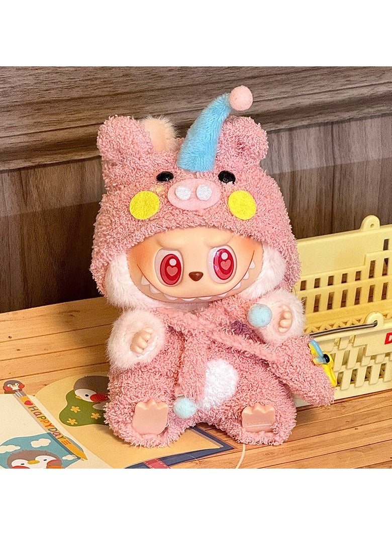 Labubu Doll Clothing Set, suitable for hanging plush dolls up to 17cm, interchangeable clothing for first, second, and third generation vinyl collectible dolls, durable and stylish accessories, suitable for creative games