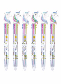Excefore Unicorn Ballpoint Pen, 0.5mm 6-in-1 Multicolor Ballpoint Pen 6 Colors Retractable Ballpoint Pens Gel Pen Unicorn Shuttle Pens Liquid Ink Pens Set Pen Supplies Office Gifts (6 Pack)  - Image 1