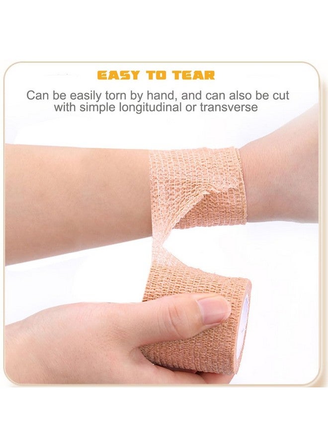 QUMY SelfAdhesive Bandage Wrap 6 Pack, 2 Inch X 5 Yards Cohesive Breathable NonWoven Vet Tape For Pets, Dog Bandage Shoes, Wound First Aid Gauze For Dog, Horse, Cat, Elastic Wrap For Ankle, Sports - Image 5