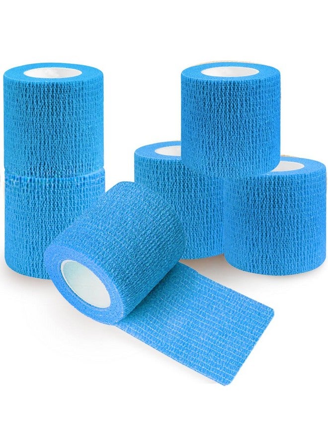 QUMY SelfAdhesive Bandage Wrap 6 Pack, 2 Inch X 5 Yards Cohesive Breathable NonWoven Vet Tape For Pets, Dog Bandage Shoes, Wound First Aid Gauze For Dog, Horse, Cat, Elastic Wrap For Ankle, Sports - Image 1