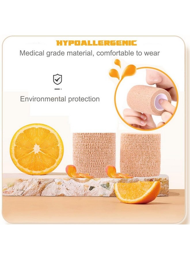 QUMY SelfAdhesive Bandage Wrap 6 Pack, 2 Inch X 5 Yards Cohesive Breathable NonWoven Vet Tape For Pets, Dog Bandage Shoes, Wound First Aid Gauze For Dog, Horse, Cat, Elastic Wrap For Ankle, Sports - Image 2