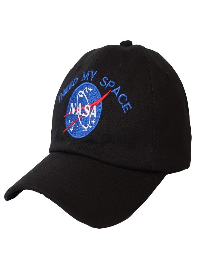 WITHMOONS NASA Baseball Cap Embroidery Patch Dad Trucker Hat VZ10061 (Black) - Image 1