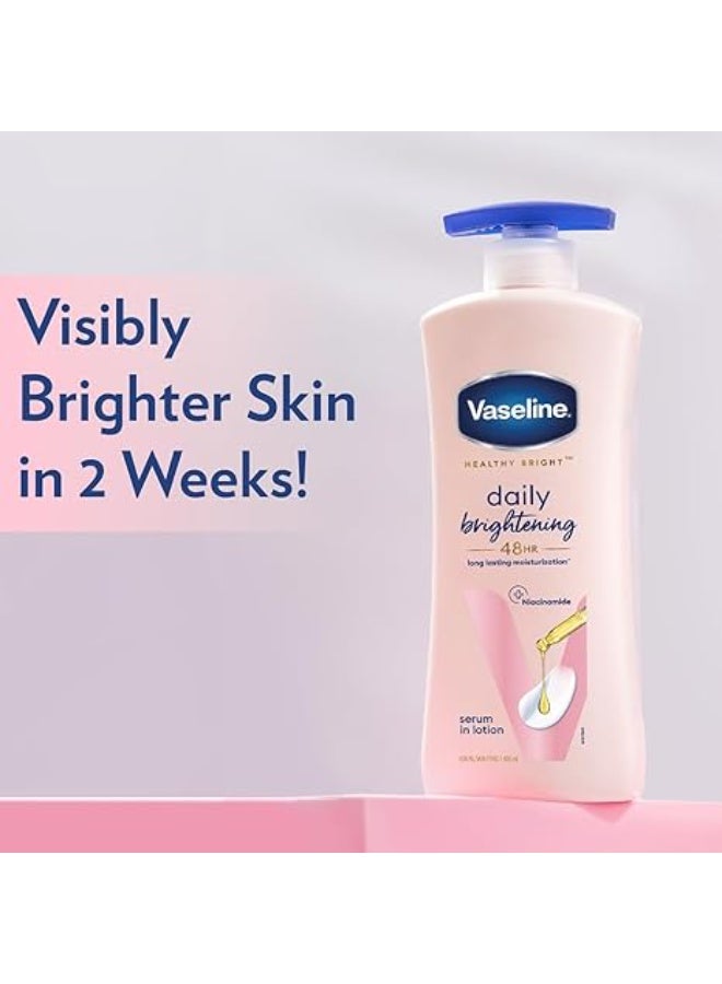 Vaseline Healthy Bright, Daily Brightening Daily Moisturizer, 400 ml, for Glowing Skin, with Vitamin B3, Visibly Radiant Skin in 2 Weeks, Lightweight, Non-sticky, Non-Oily Body Lotion, for Dry Skin - Image 3
