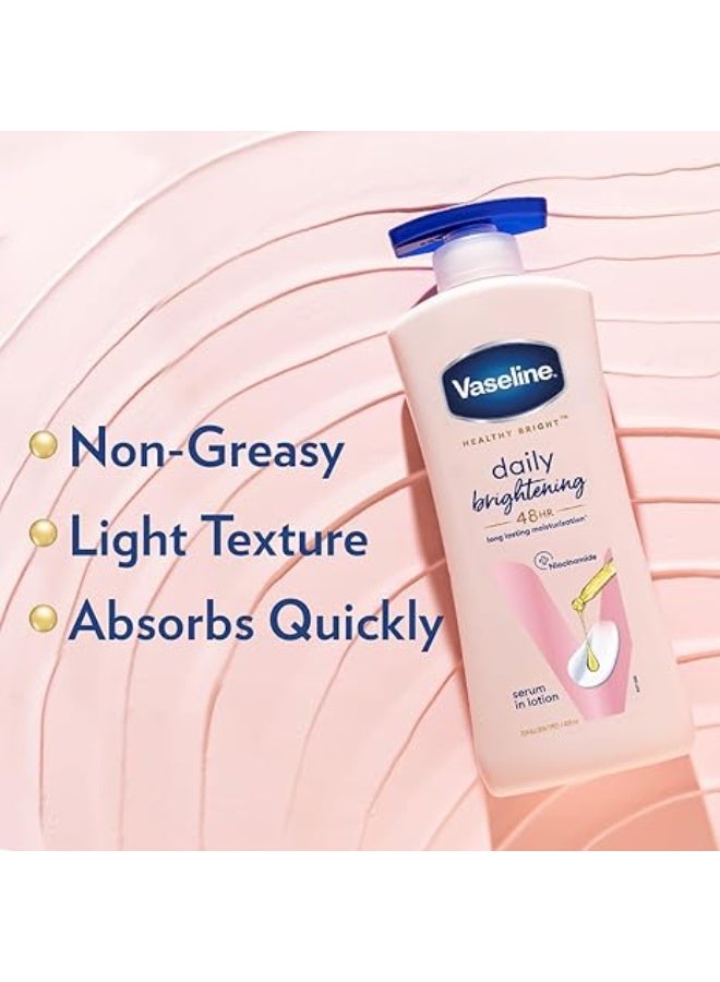 Vaseline Healthy Bright, Daily Brightening Daily Moisturizer, 400 ml, for Glowing Skin, with Vitamin B3, Visibly Radiant Skin in 2 Weeks, Lightweight, Non-sticky, Non-Oily Body Lotion, for Dry Skin - Image 5