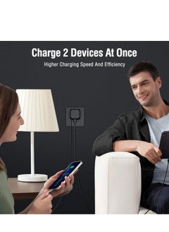 Usams Retractable Charger for iPhone, 35W PD Fast Charger Block with Retractable Cable (31.5 inch) and Type C Ports, Portable Charger Adapter for iPhone 14/13 Pro Max/iPad/AirPods (Black)  - Image 4