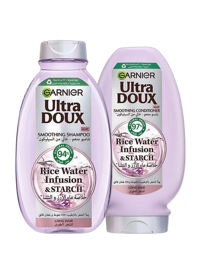 garnier Ultra Doux Rice water Shampoo, 400 ml & Ultra Doux Rice water Conditioner, 360 ml Bundle - Image 1