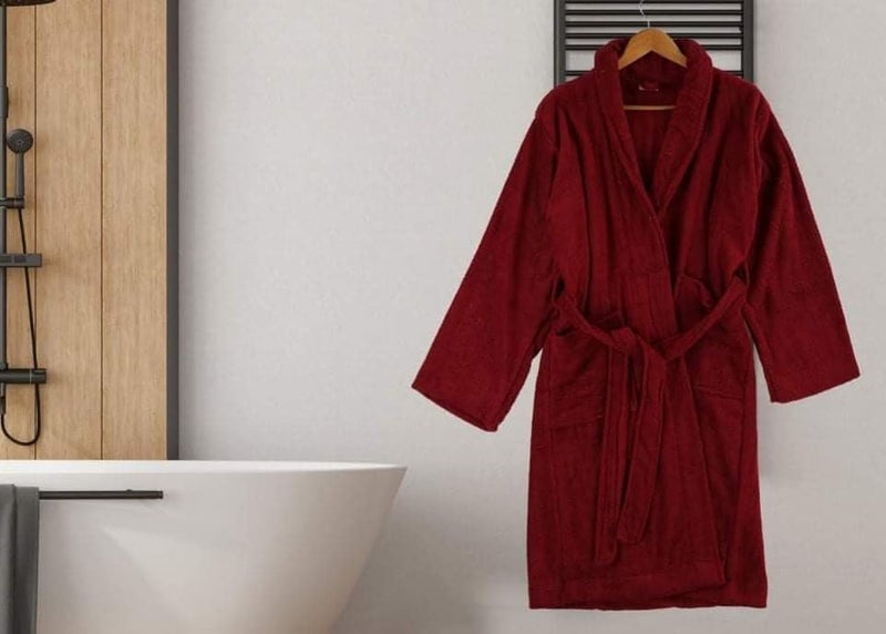 Egyptian Kids Bathrobe in (Burgundy) - 100% Cotton, Quick-Dry - Soft and Absorbent for Home and Beach Use