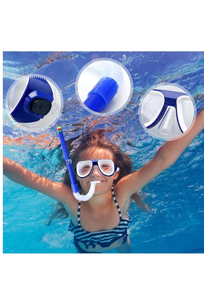 رونق مجموعة قناع الغوص للبالغين والشباب والرجال والنساء والاطفال، قناع غوص مضاد للضباب برؤية 180 درجة ومجموعة غطس علوية جافة، نظارات سباحة تحت الماء مع غطاء للأنف، معدات غطس مانعة للتسرب  مستلزمات سباحة ادوات السباحة - Image 4