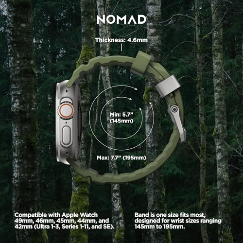 NOMAD Sport Band Rocky Point Forest for Apple Watch - 46/49mm Rugged Apple Watch Band with Natural Titanium Hardware Adventurous for Men and Women - Image 3