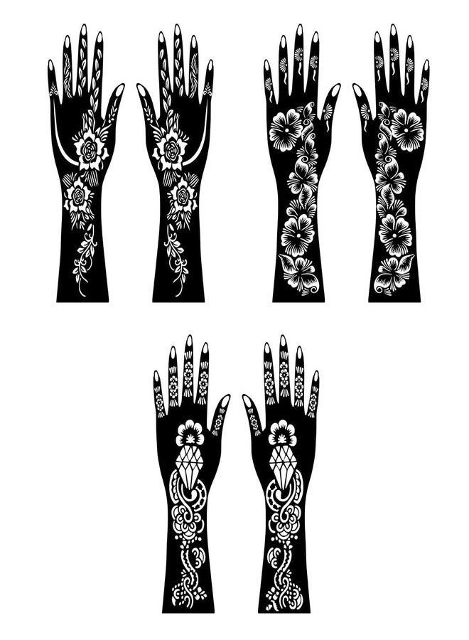 VANVATI Combo Mehndi Stencil Sticker For Women With Flower Vines For Festive - Image 3