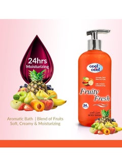 Cool & Cool Cool & Cool Fruity Fresh Body Wash With Hand Pump 500ML (Pack of 2) - Refreshing Blends of Fruits, Aromatic, Vitamin- E,Soft Creamy & 24-Hour Moisturizing, Suitable for All Skin Types  - Image 2