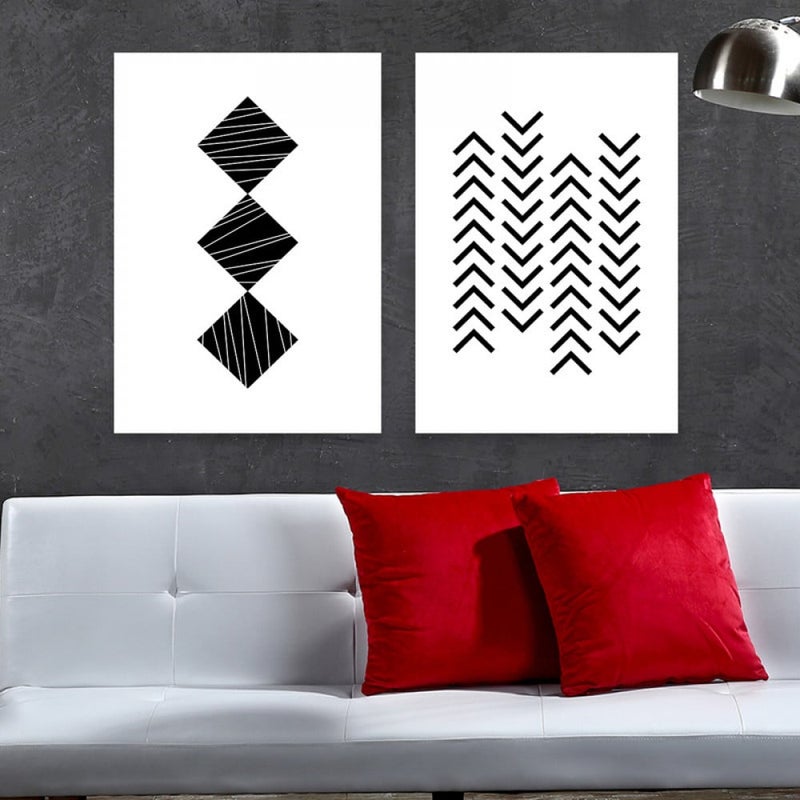 ماركتنا لوحة قماشية ثنائية بتصميم مودرن بمقاس اجمالي 80×60 سم - Image 1