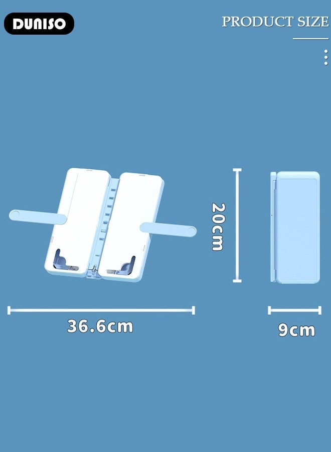 DUNISO 3 in 1 Book Stand Holder for Kid, Foldable Writing Case Book Rack and Drawing Board with Sticker for Kids,  Heights Adjustable Portable Book Holders for Textbook Phone Ipad Boys and Girls - Image 4