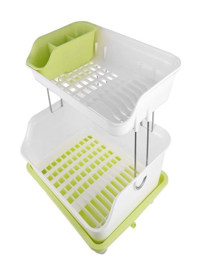 Vruta Kitchen Dish Drainer Rack Plastic - 2 Layer Kitchen Organizer Sink Dish - Cutlery Drying Organizer Drainer Drying Kitchen Storage Rack & Washing Holder Basket - Image 1