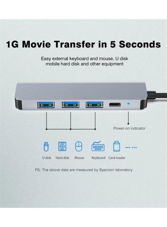 5-in-1 USB C Hub with 4K HDMI, 55W PD Fast Charging, 1 USB 3.0 Port, and 2 USB 2.0 Ports – Multi-Port Type-C Hub Compatible with All Devices - Image 2