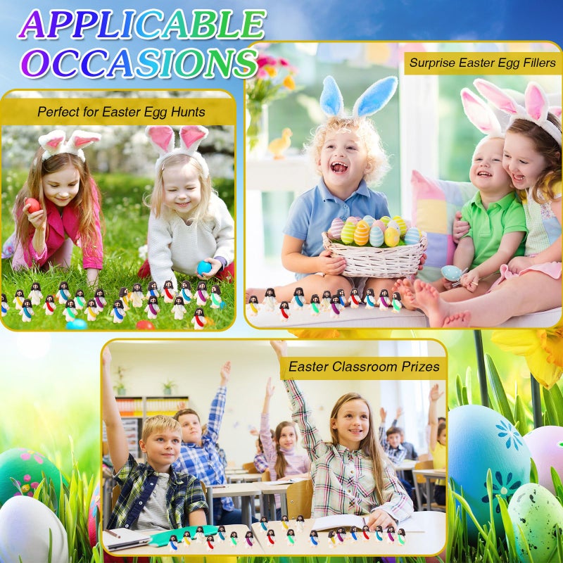 Bememo 25 Pcs Little Jesus Figures Original Design Mini Rubber Jesus Toys to Hide and Seek Religious Party Favors Sunday School Baptism Gifts(Multicolor) - Image 5