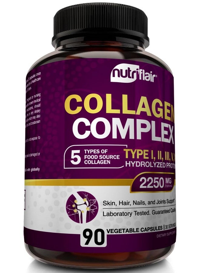 NutriFlair NutriFlair Multi Collagen Peptides 2250mg, 90 Capsules - Type I, II, III, V, X - Collagen Supplements Complex Powder Pills for Women and Men - Hydrolyzed Protein, Healthy Hair, Skin, Nails - Non-GMO  - Image 5