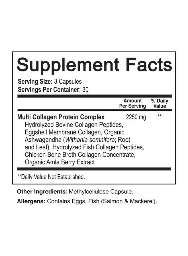 NutriFlair NutriFlair Multi Collagen Peptides 2250mg, 90 Capsules - Type I, II, III, V, X - Collagen Supplements Complex Powder Pills for Women and Men - Hydrolyzed Protein, Healthy Hair, Skin, Nails - Non-GMO  - Image 2