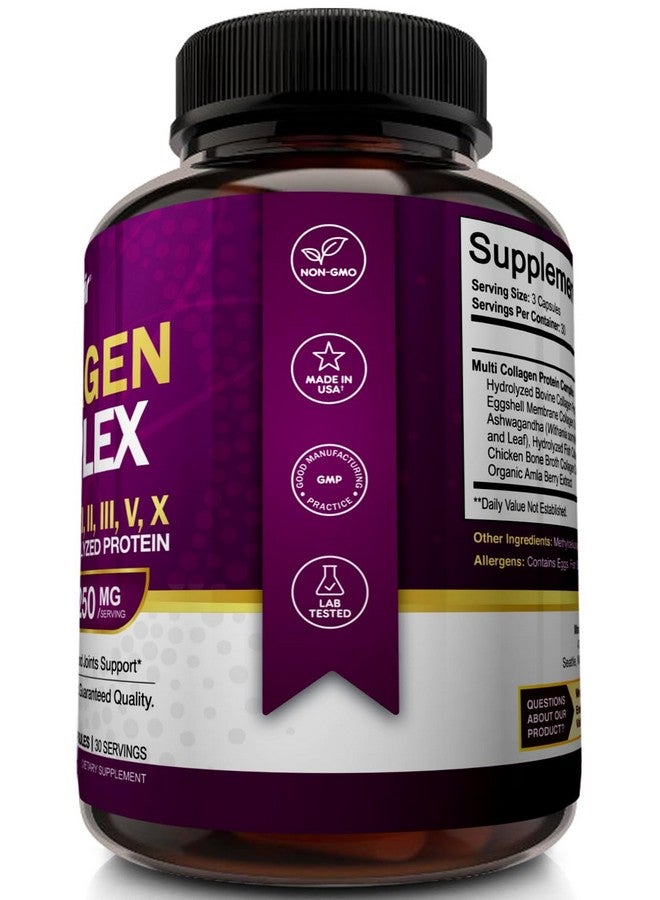 NutriFlair NutriFlair Multi Collagen Peptides 2250mg, 90 Capsules - Type I, II, III, V, X - Collagen Supplements Complex Powder Pills for Women and Men - Hydrolyzed Protein, Healthy Hair, Skin, Nails - Non-GMO  - Image 4