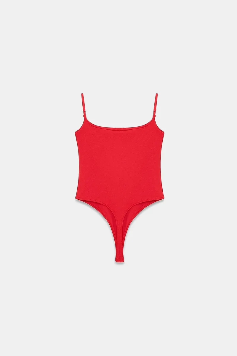 DILVIN Sleeveless Square-neck Nylon Bodysuit
