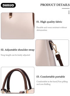 DUNISO Women's Fashion Handbag Faux Leather Crossbody Bag For Women Large Capacity Bow Trim Tote Bags Top Handle Satchel Fashionable Travel Shoulder Bag For Ladies  - Image 3