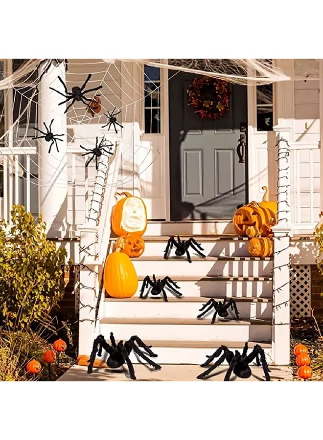 Large Halloween Spider Decoration 29 53 Inch Realistic Black Indoor Outdoor Decor - Image 1