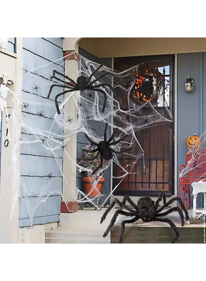 Large Halloween Spider Decoration 29 53 Inch Realistic Black Indoor Outdoor Decor - Image 3