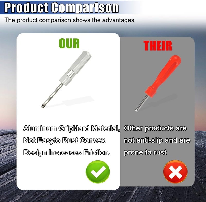 UHANBUT Valve Core Removal Tool, 4.3" Heavy Duty No Scratch Long Tire Valve Stem Removal Installer Tool, Universal Screwdriver Car Tire Repair Stem Puller for Schrader Cores (1PC) - Image 4