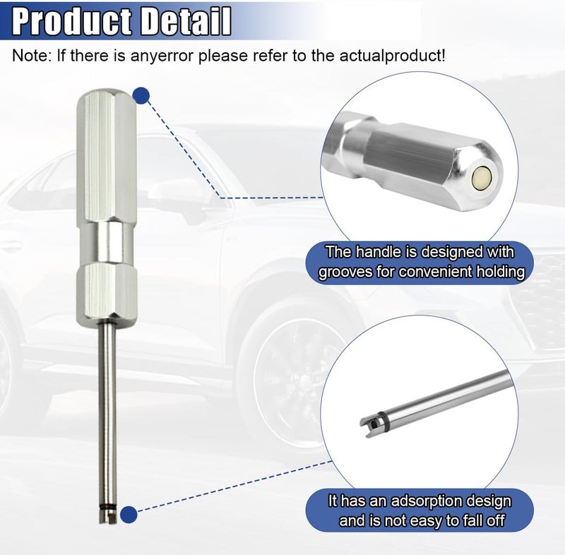 UHANBUT Valve Core Removal Tool, 4.3" Heavy Duty No Scratch Long Tire Valve Stem Removal Installer Tool, Universal Screwdriver Car Tire Repair Stem Puller for Schrader Cores (1PC) - Image 3
